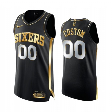 Camiseta Hombre NBA Philadelphia 76ers Personalizadas 2020-21 Negro Golden Edition Swingman